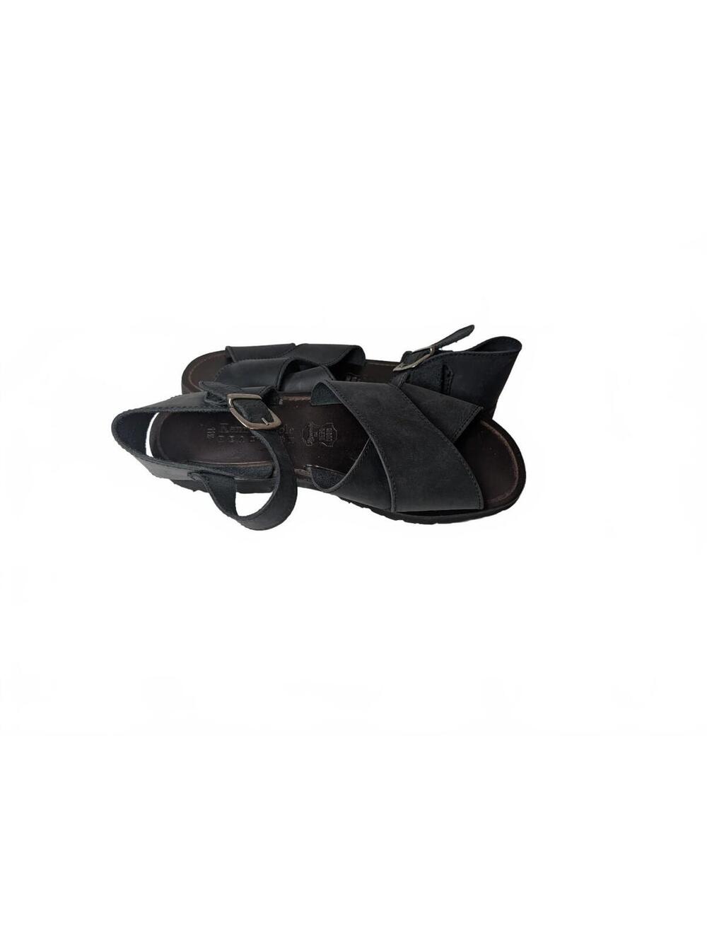 Kenneth Cole Reaction Black Leather Strappy Sandals with Buckle Ankle Strap 11.5 - Picture 3 of 6